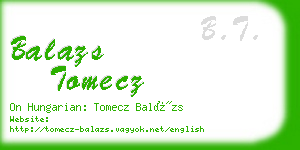 balazs tomecz business card